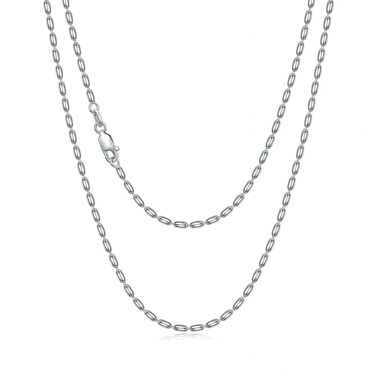 Sterling Silver Bead Chain Necklace-1