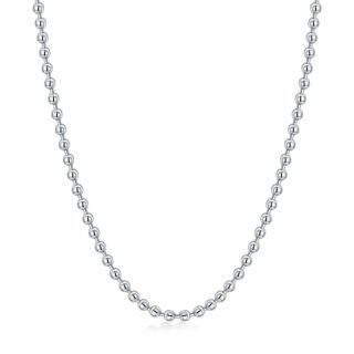 Sterling Silver Bead Bead Chain Necklace 18Inch For Women Best Friends-23