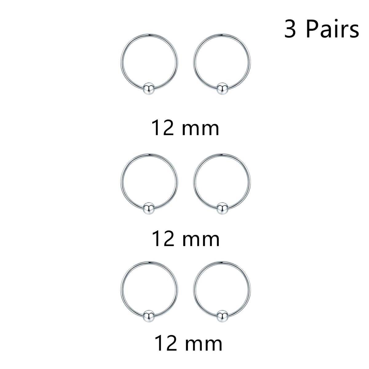 Pendientes de aro con cuentas de plata de ley-5