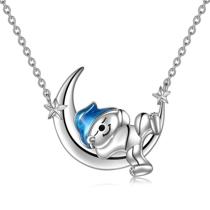 Sterling Silver Bear Pendant Necklace-1