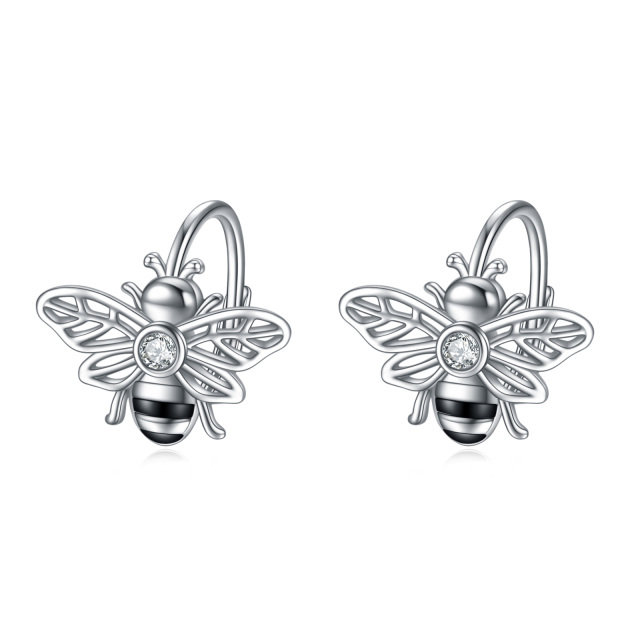 Orecchini a monachella in argento sterling con zirconi cubici-1