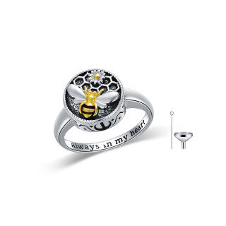 Sterling Silver Bee Urn Ring-7