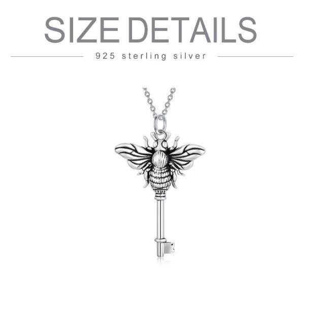 Sterling Silver Bees & Key Urn Necklace for Ashes-5