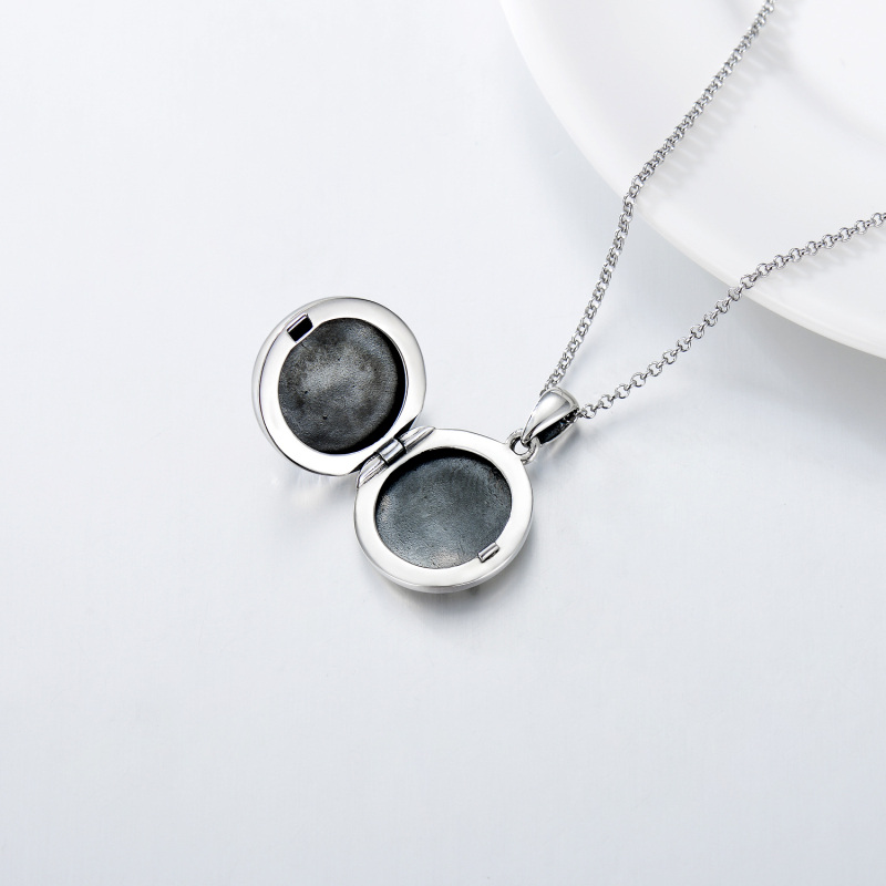 Sterling Silver Bees Personalized Photo Locket Necklace-8