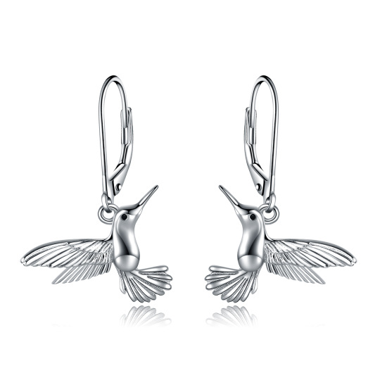 Boucles d'oreilles dormeuses oiseau en argent sterling