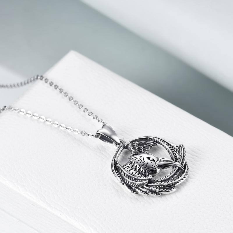 قلادة من الفضة الإسترلينية على شكل قنفذ وقلب-3