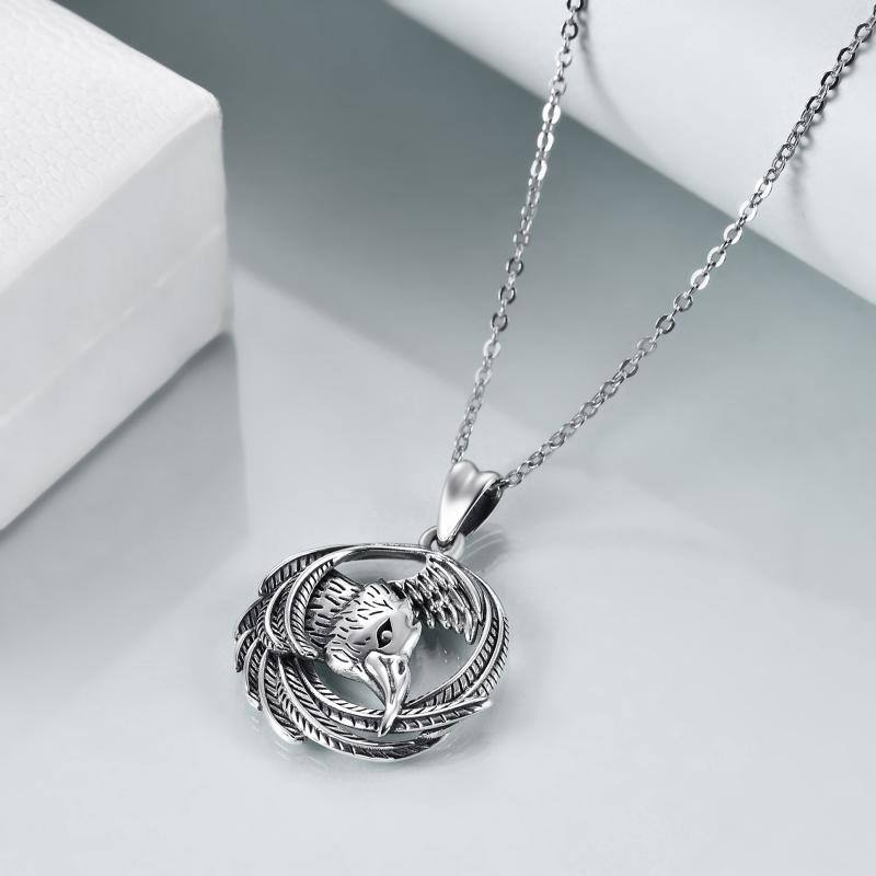 قلادة من الفضة الإسترلينية على شكل قنفذ وقلب-4