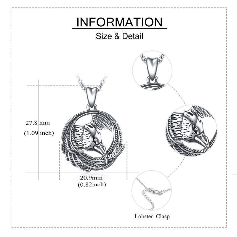 قلادة من الفضة الإسترلينية على شكل قنفذ وقلب-5