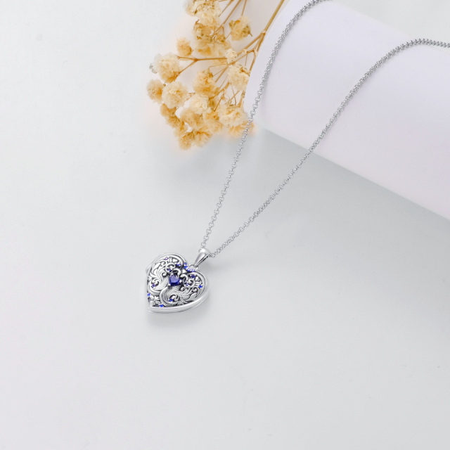 Sterling Silber Cubic Zirkonia Vogel & personalisierte Foto personalisierte Foto Medaillon-5