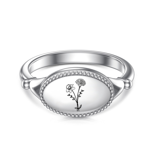 Sterling Silver Birth Flower Ring