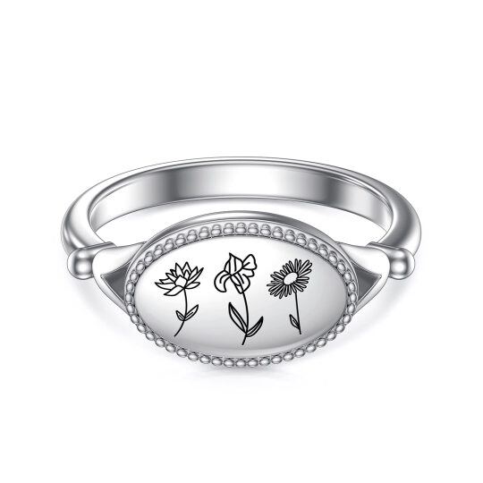 Sterling Silver Birth Flower Ring