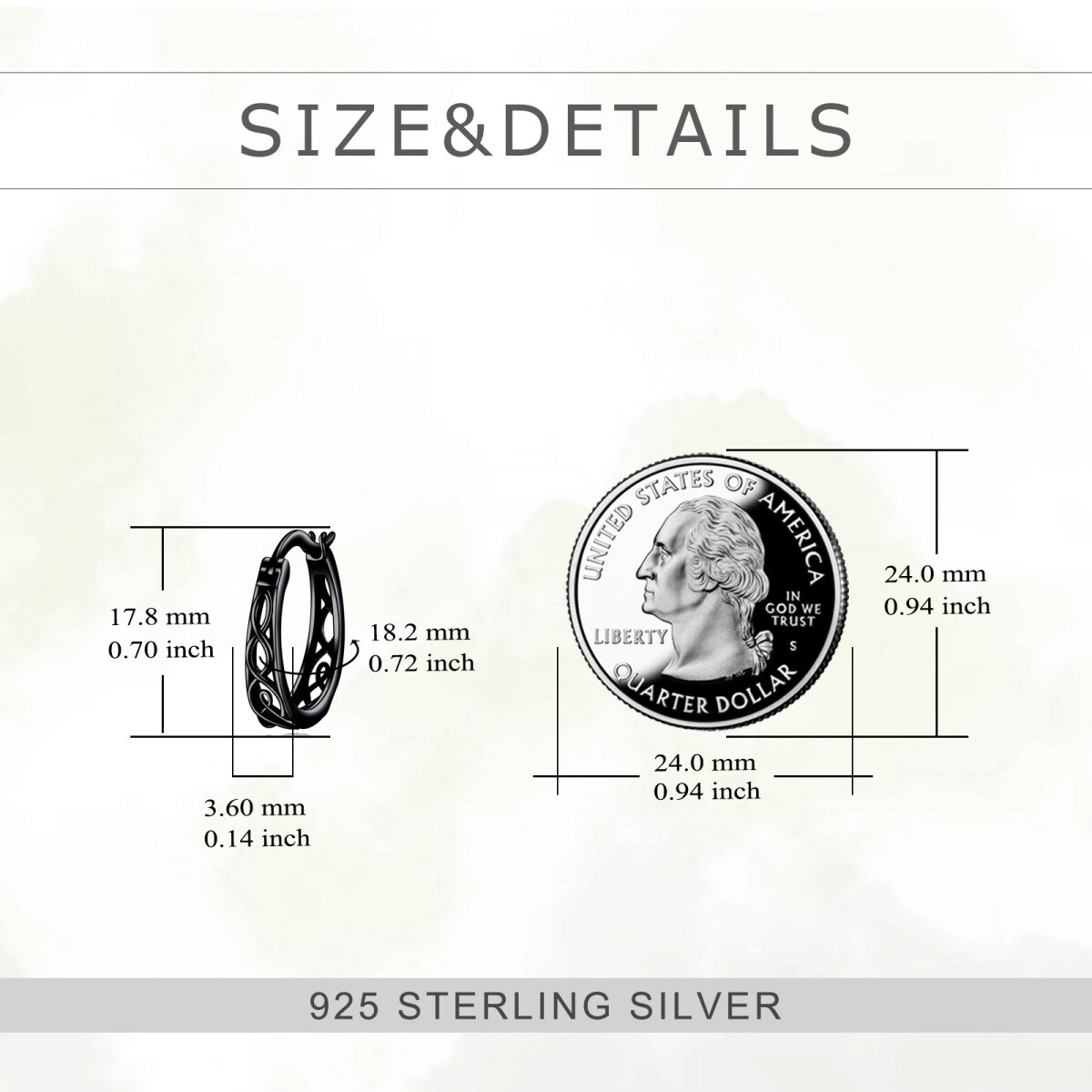 Creolen aus Sterlingsilber mit schwarzer Beschichtung und keltischem Knoten-5