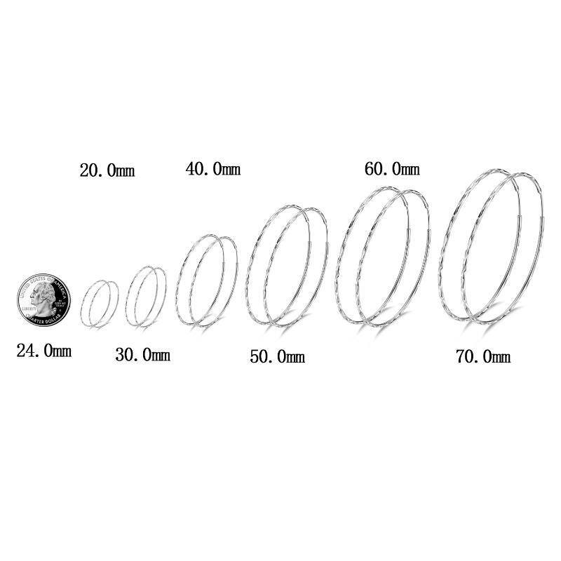 Sterling Silber mit Rose vergoldet Kreis Hoop-Ohrringe-5