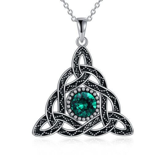 Collier en argent sterling avec pendentif plaqué de couleur noire