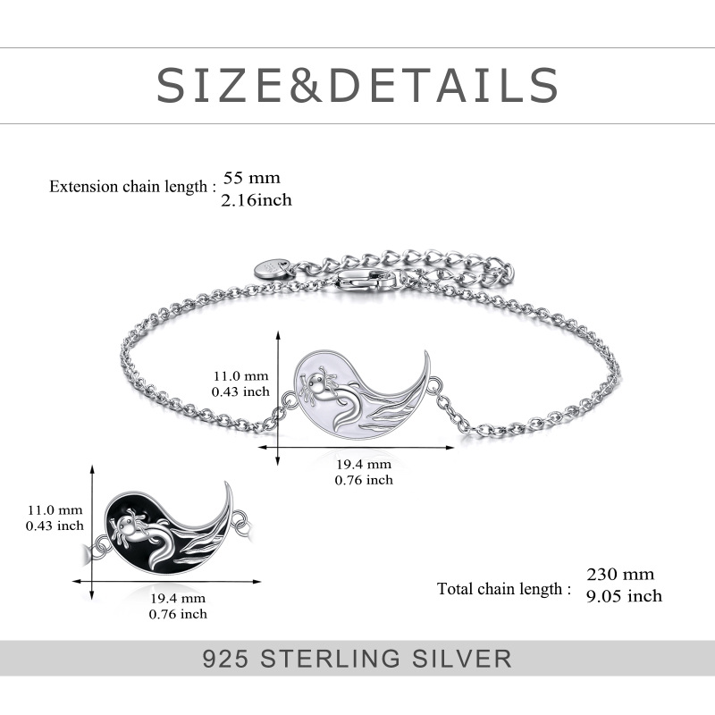 Sterling Silver Yin Yang Charm Bracelet-5