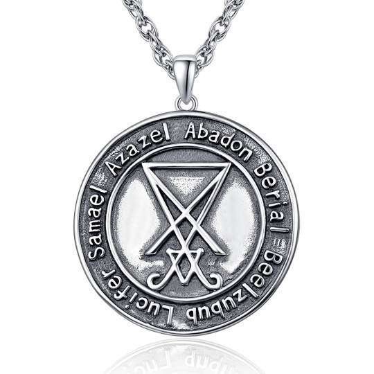 Sterling zilver met zwart vergulde geit & pentagram hanger ketting voor mannen