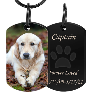 Sterling Silver with Black Rhodium Color Custom Photo Urn Necklace for Ashes Keepsake Holder Memorial-3