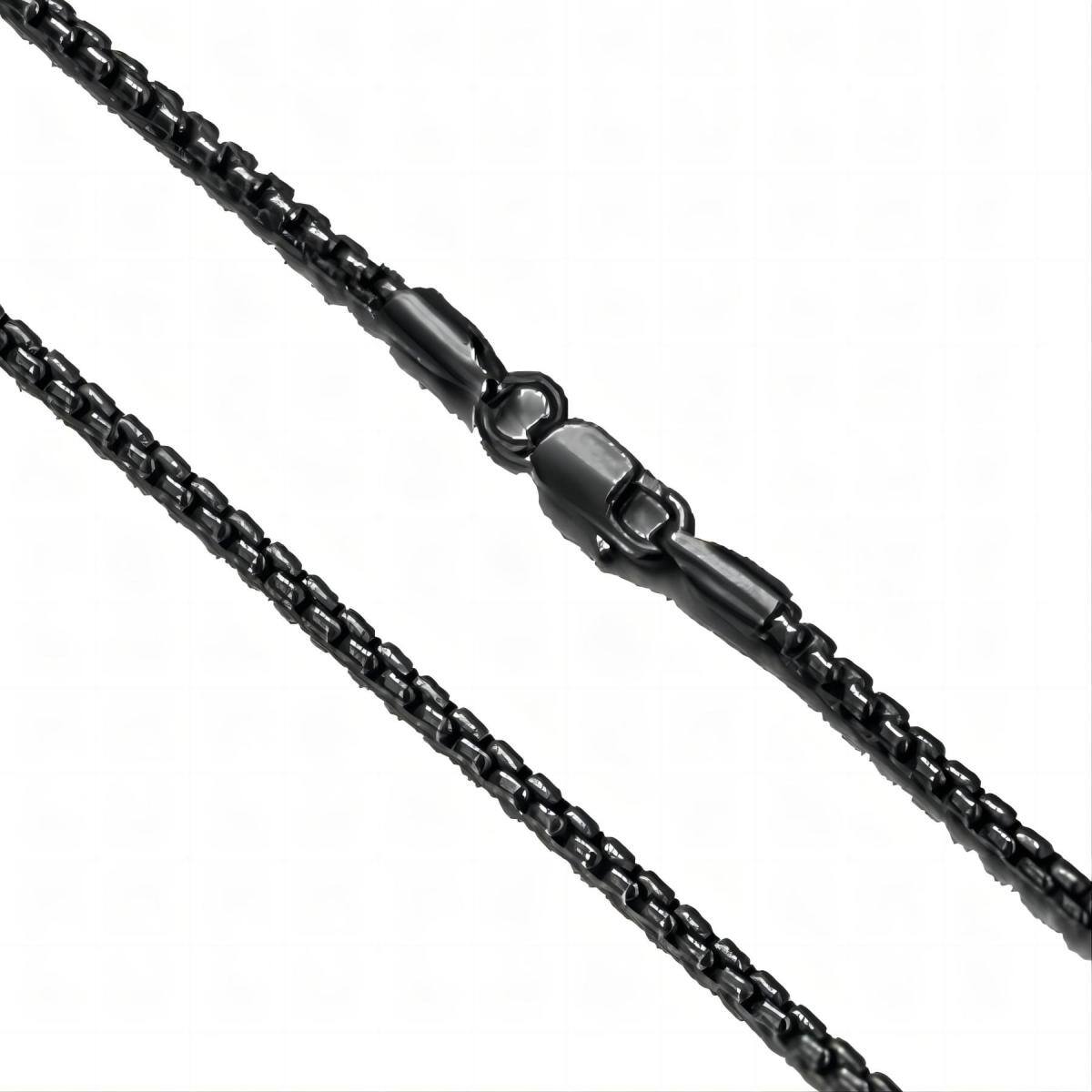 Collier en argent sterling avec chaîne Rolo plaquée noire-1