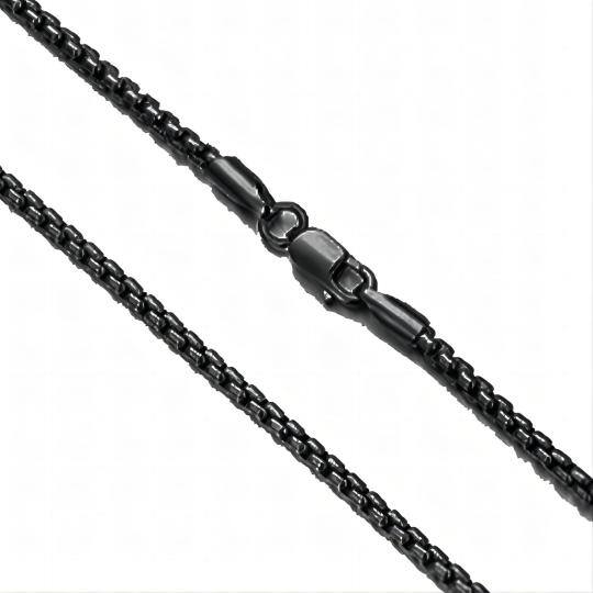 Collier en argent sterling avec chaîne Rolo plaquée noire