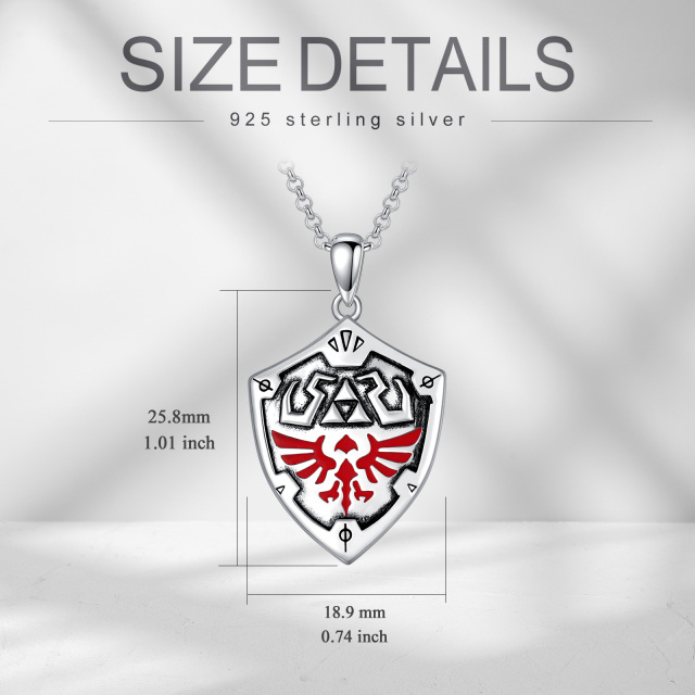 Sterling zilver met zwart vergulde Triforce hanger ketting voor mannen-4