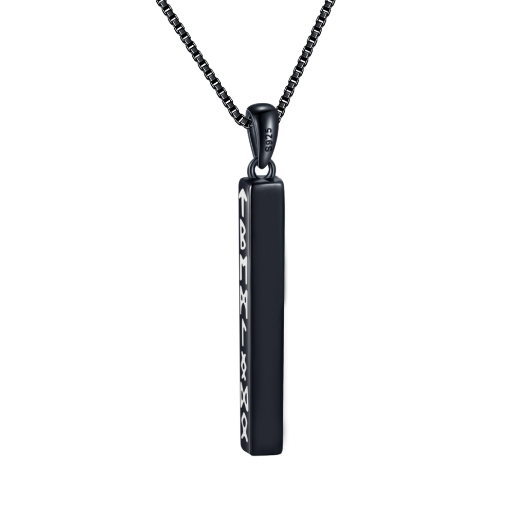 Viking runa cuboide preto pingente runa joia presente para homens e mulheres-8