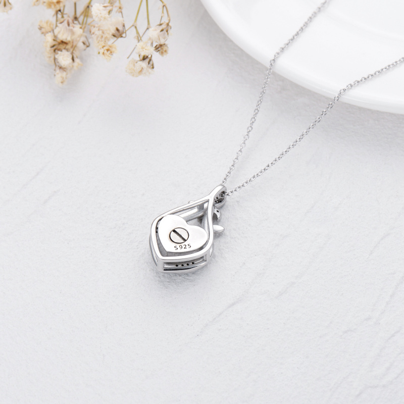 Sterling zilveren blauwe hart kristal vlinder en diamant vormige urnenketting voor as-5