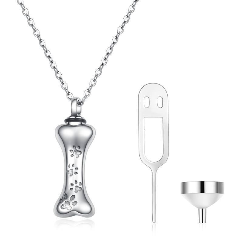 Collier en argent sterling avec pendentif en os-1