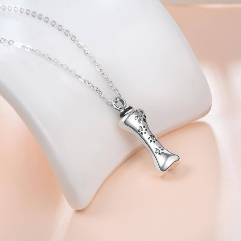 Collier en argent sterling avec pendentif en os-3