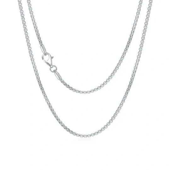 Sterling Silver Box Chain Necklace for Men