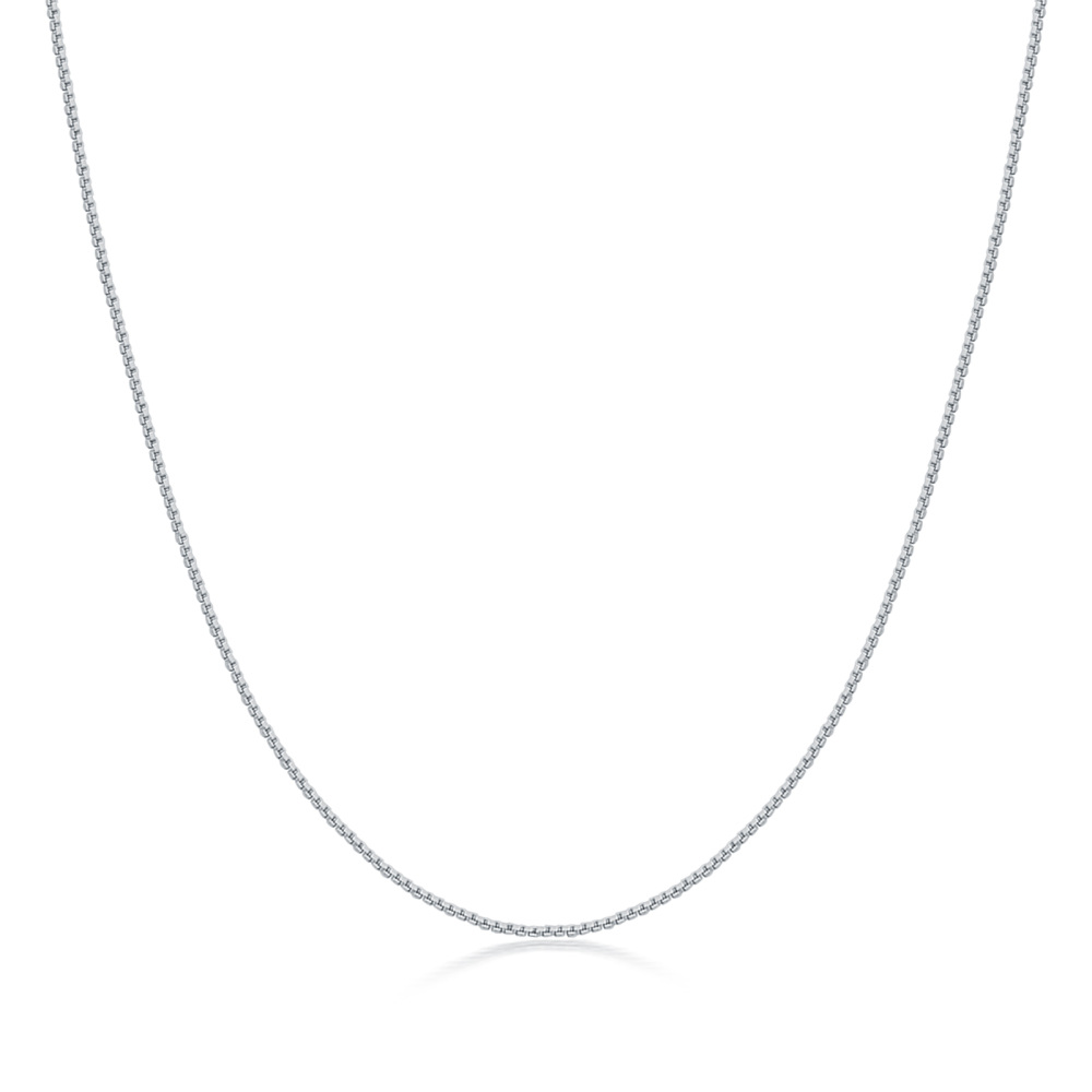 Sterling Silver Box Chain Necklace-1
