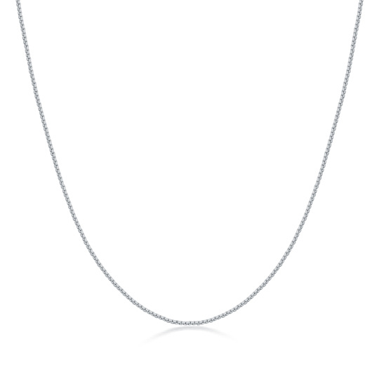 Collier en argent sterling avec chaîne en forme de boîte 