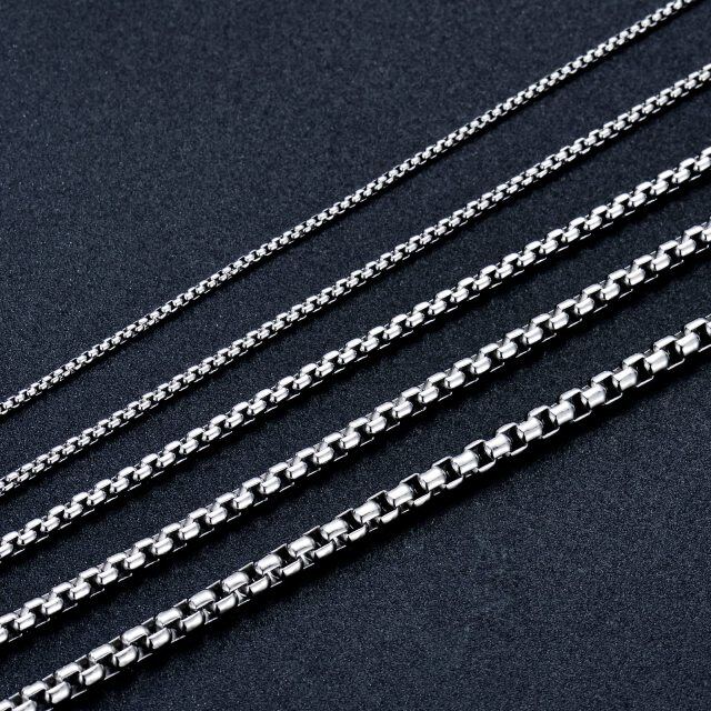 Sterling Silver Box Chain Necklace-4