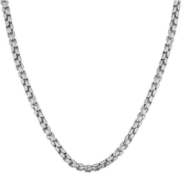 Collier en argent sterling avec chaîne en forme de boîte-1