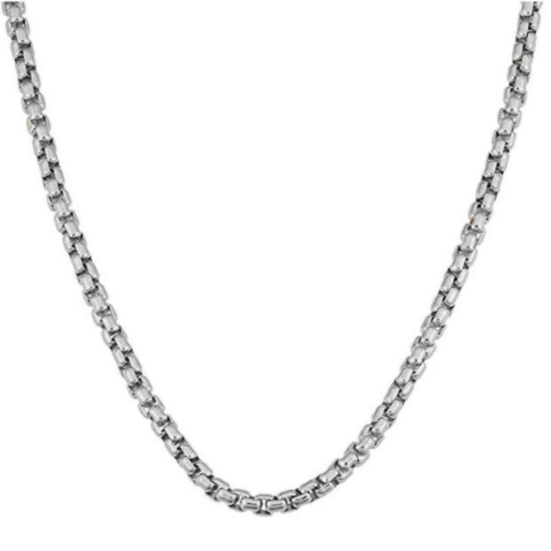 Collier en argent sterling avec chaîne en forme de boîte