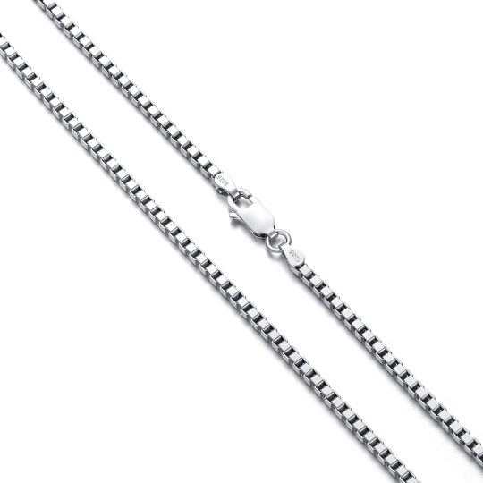 Sterling Silver Box Chain Necklace for Women Men