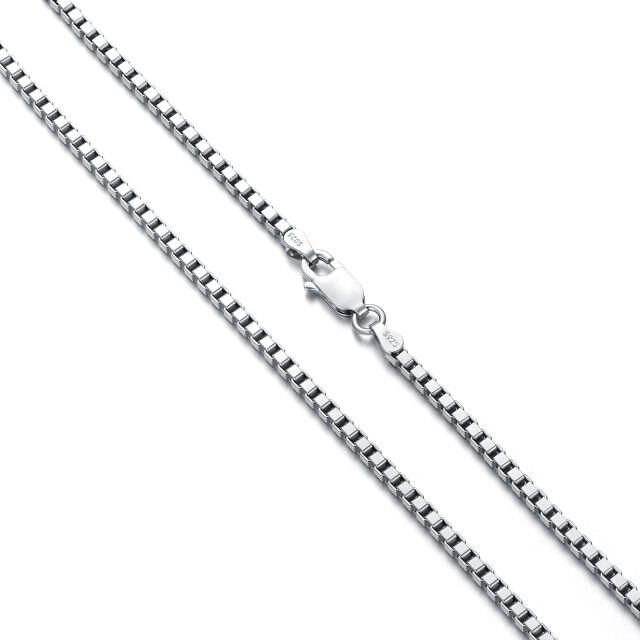 Sterling Silver Box Chain Necklace for Women Men-1