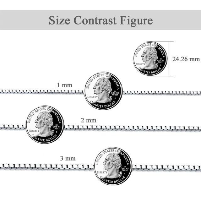 Colar de corrente de caixa de prata esterlina para mulheres e homens-5