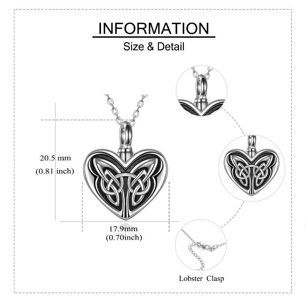 Sterling Silver Butterfly & Celtic Knot Heart Urn Necklace For Ashes For Women-5