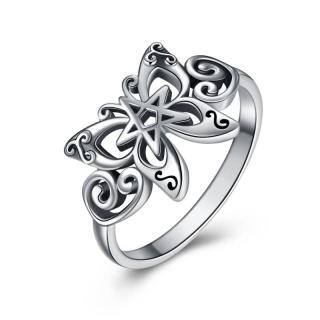 Sterling Silver Butterfly & Celtic Knot Ring-54