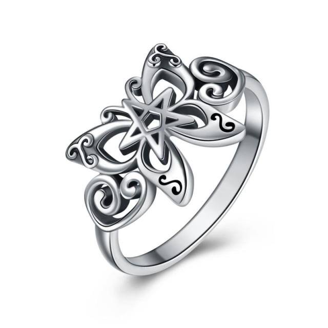 Bague papillon en argent sterling avec nœud celtique