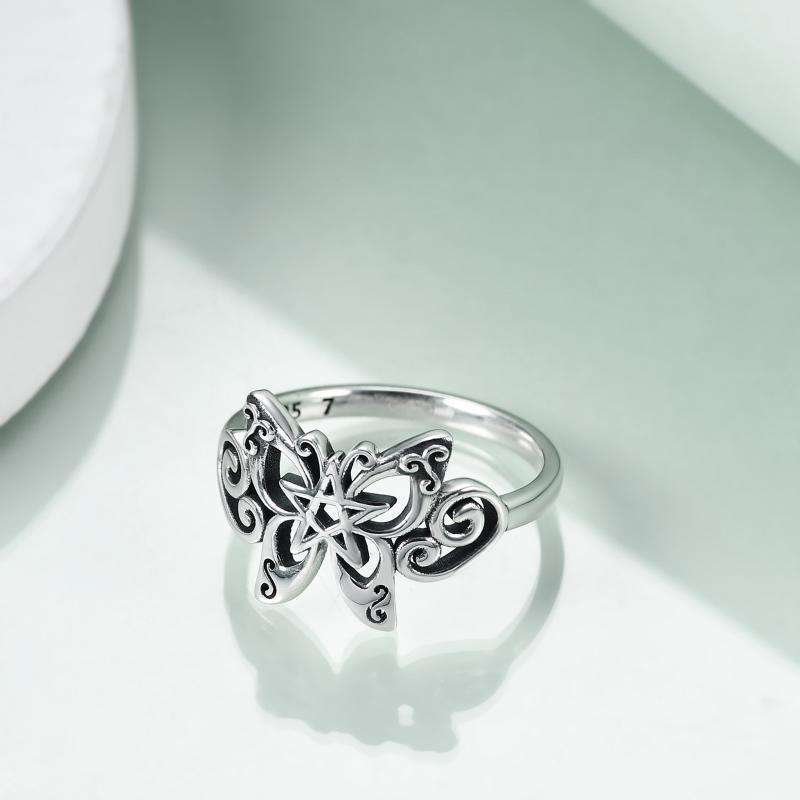Sterling Silver Butterfly & Celtic Knot Ring-4