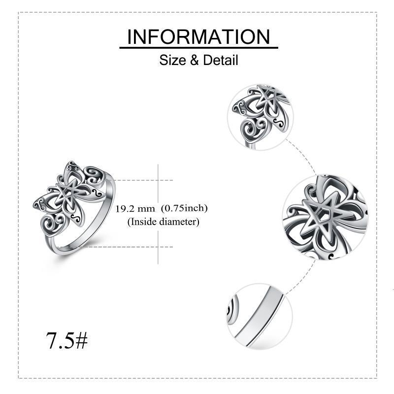 Sterling Silver Butterfly & Celtic Knot Ring-5