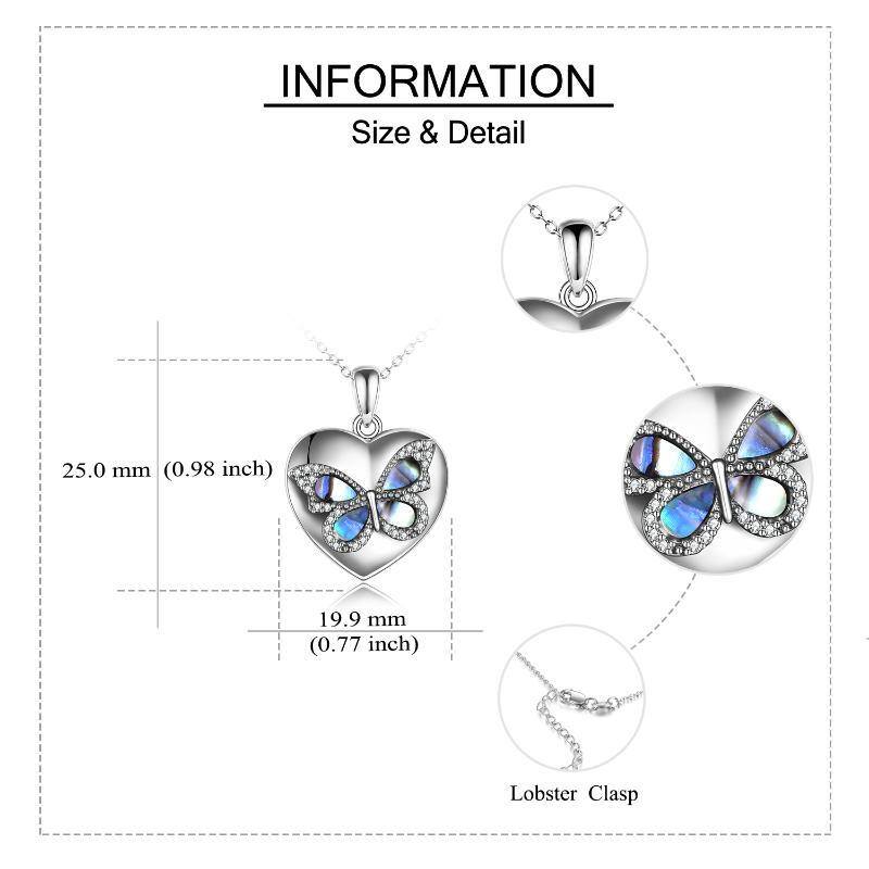 Sterling Silver Butterfly Heart Personalized Engraved Photo Locket Necklace for Women Men-4