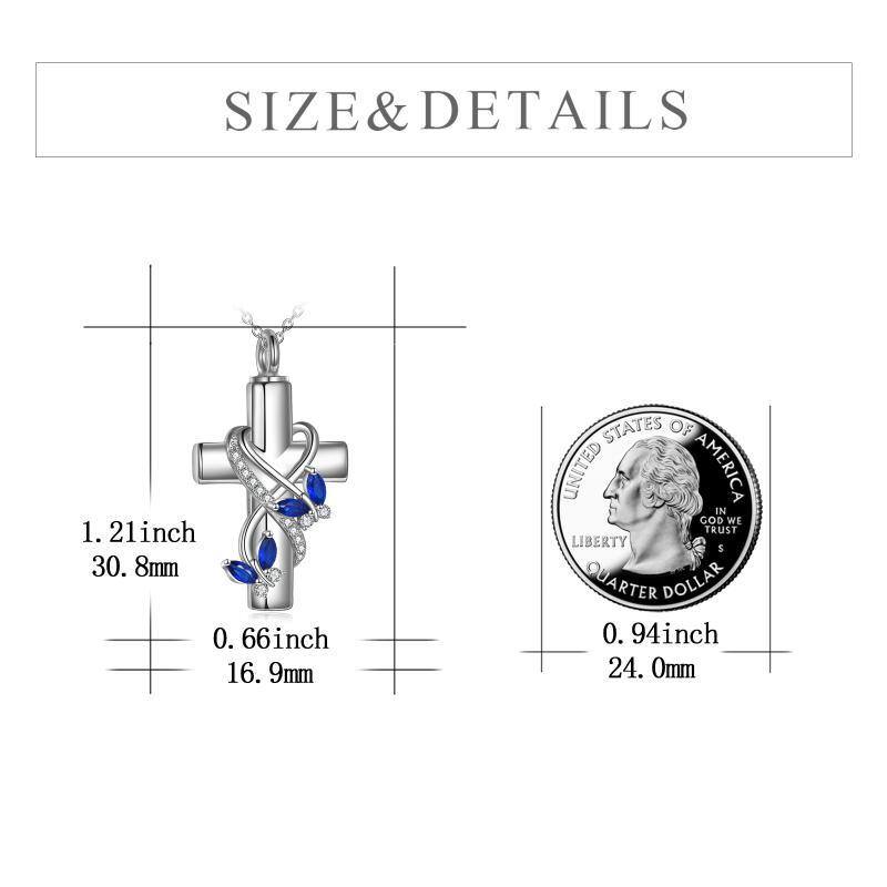 Sterling Silber Zirkon Schmetterling & Kreuz Urne Halskette mit eingraviertem Wort-5