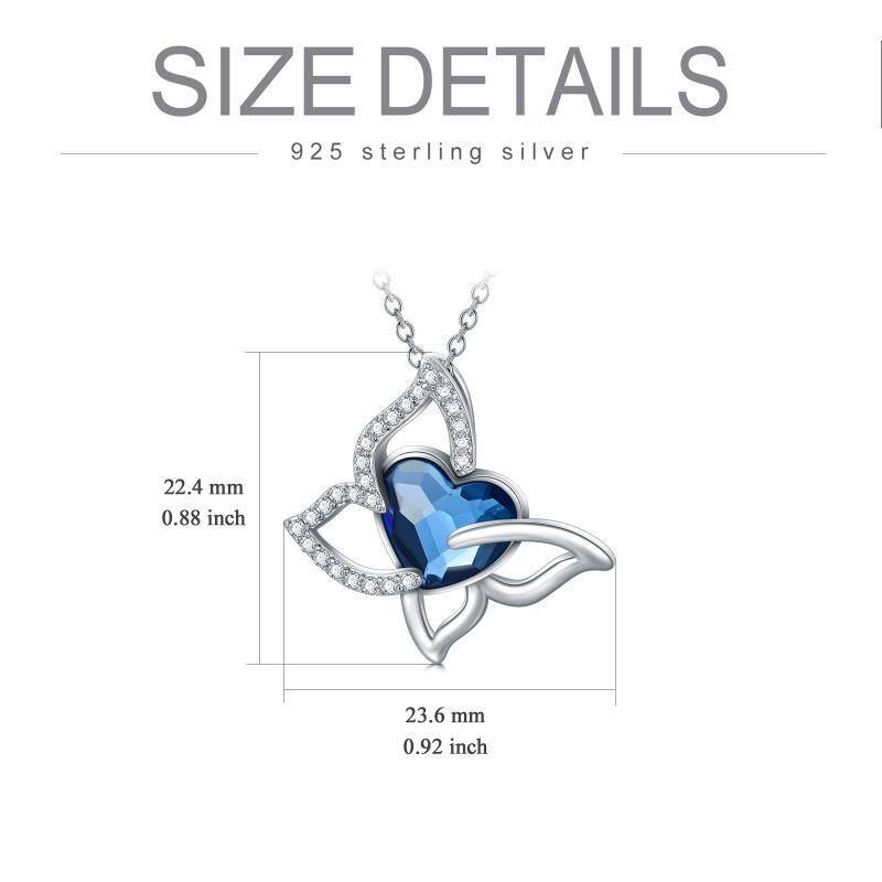 Collier pendentif en cristal papillon en argent sterling-5