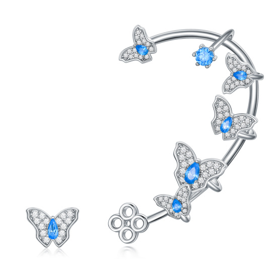 Boucles d'oreilles papillon en argent sterling avec zircon cubique