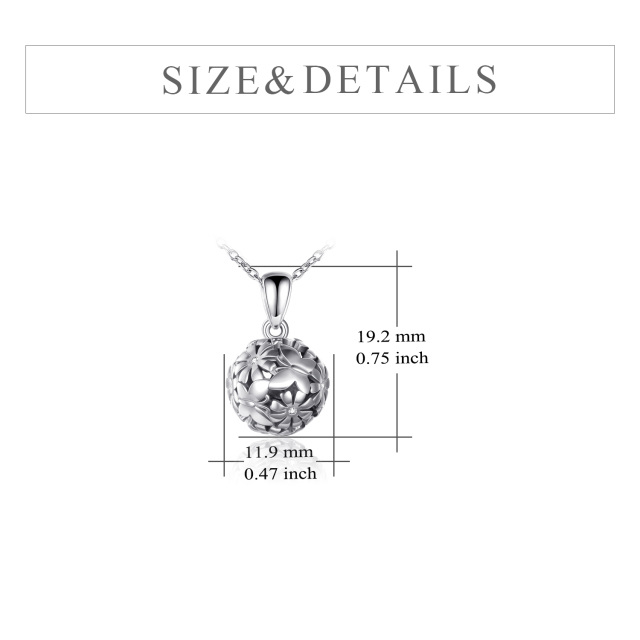 Sterling Silber Cubic Zirkonia Schmetterling & Gänseblümchen & Sphärische Anhänger Halsket-5