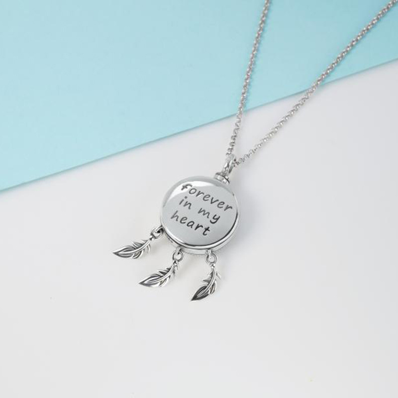 Sterling Silver Butterfly & Dream Catcher Urn Necklace for Ashes-5