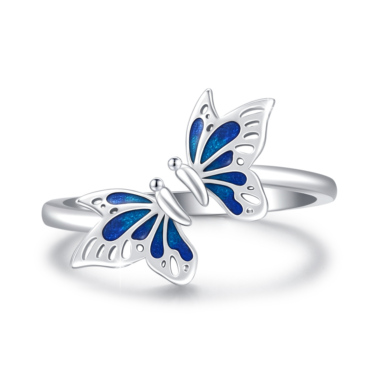 Sterling Silver Butterfly Open Ring-1