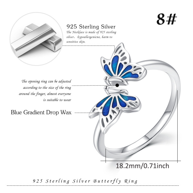 Sterling Silver Butterfly Open Ring-5